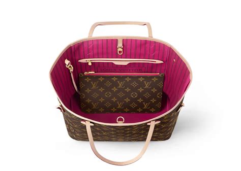 louis vuitton neverfull monogram mm pivoine lining